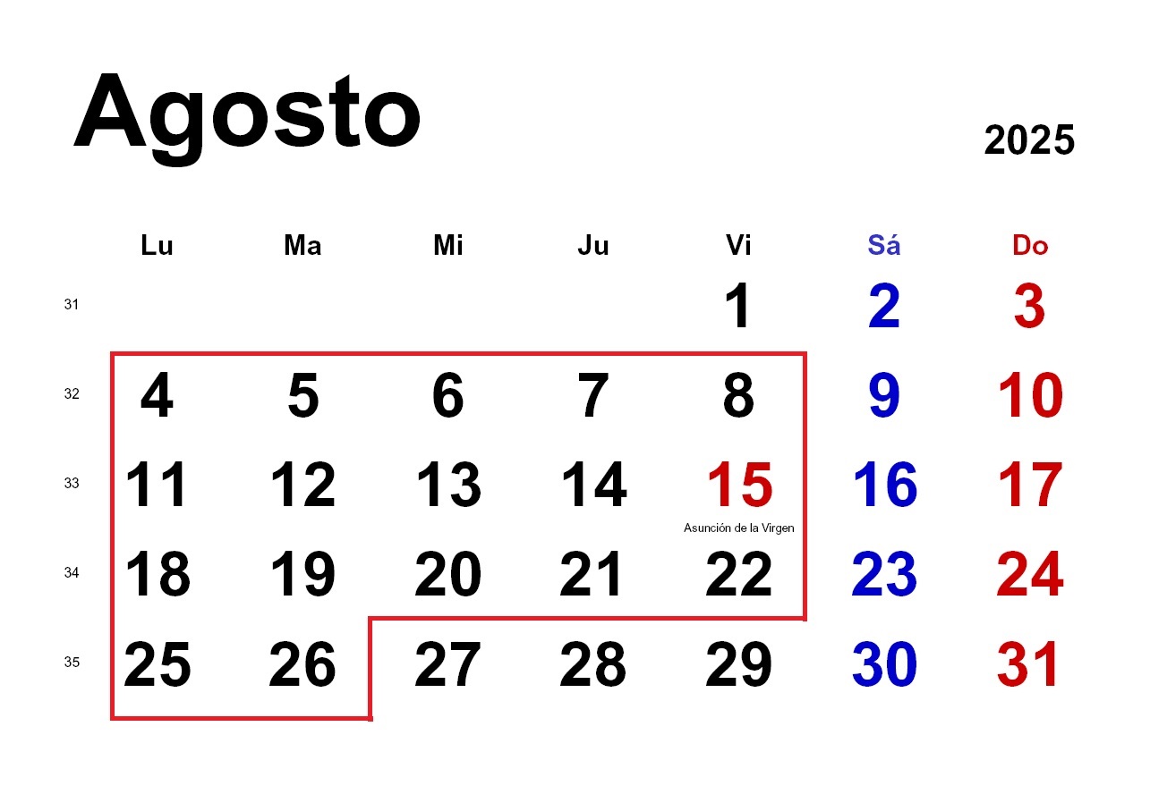 2º Recordatorio: Cierre por vacaciones de agosto.