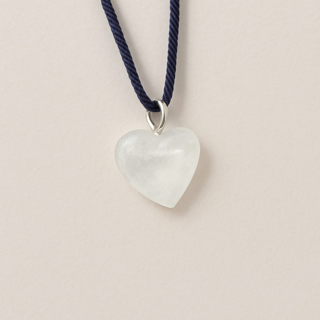 COLGANTE JOYA ALABASTRO # CORAZON BLANCO