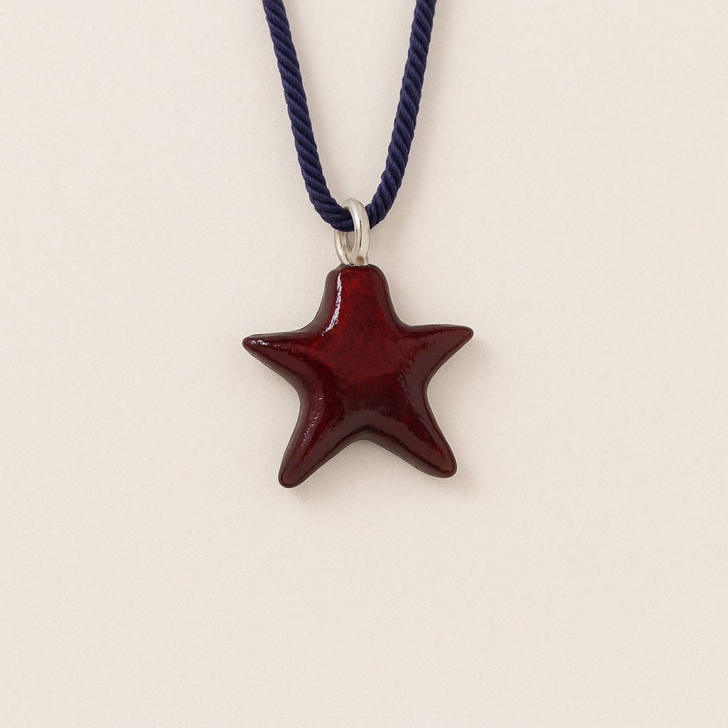 COLGANTE JOYA ALABASTRO # ESTRELLA ROJO