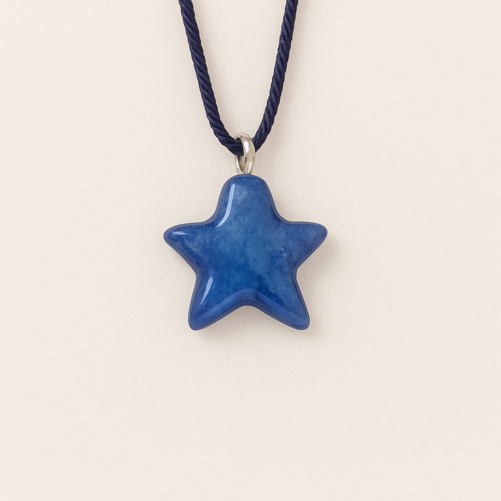 COLGANTE JOYA ALABASTRO # ESTRELLA AZUL