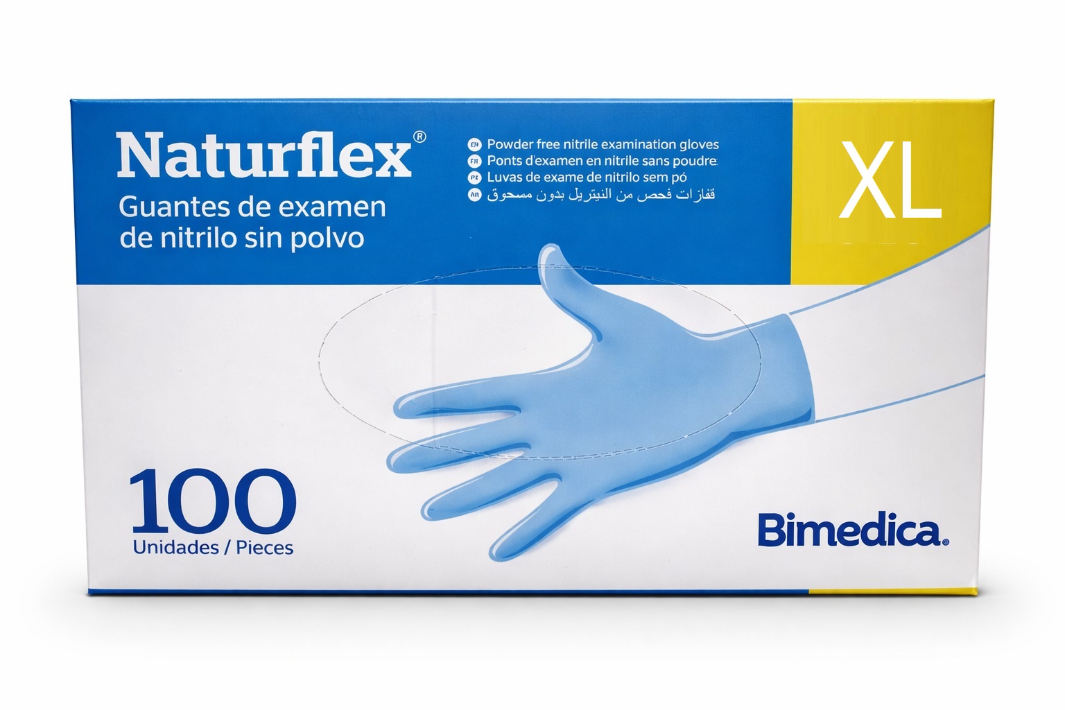 GUANTES NITRILO NATURFLEX SIN POLVO Caja 100 Unid.